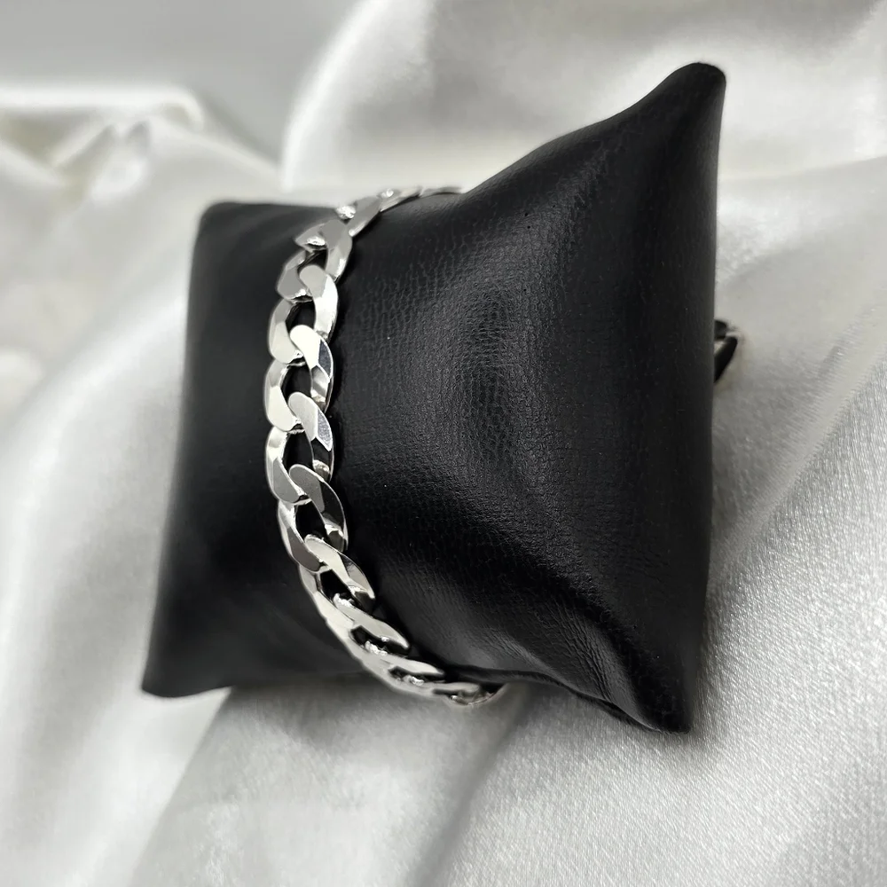 Sterling Silver 925 Cuban Chain Bracelet - Picture 3 of 7